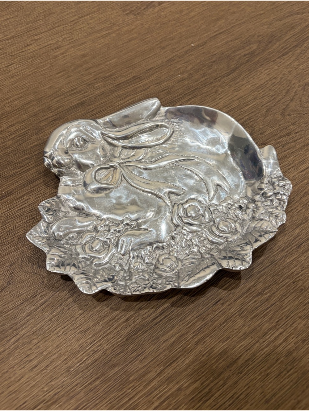 Vintage Decorative Silver Bunny Dish